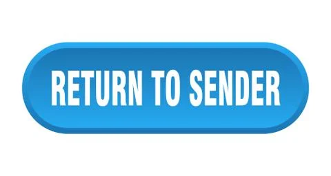 Return to sender button. return to sender rounded blue sign. return to sender Illustrazione stock