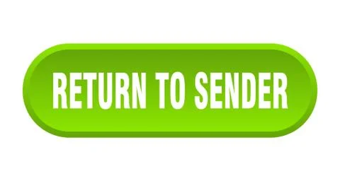 Return to sender button. return to sender rounded green sign. return to sende Illustrazione stock
