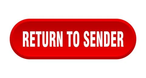 Return to sender button. return to sender rounded red sign. return to sender Illustrazione stock