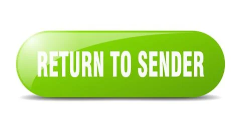 Return to sender button. return to sender sign. key. push button. Illustrazione stock