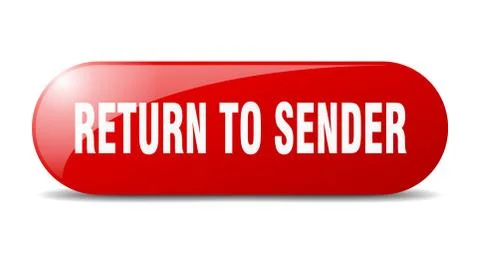 Return to sender button. return to sender sign. key. push button. Illustrazione stock