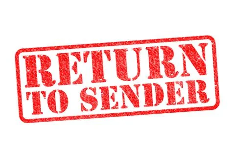 RETURN TO SENDER Illustrazione stock