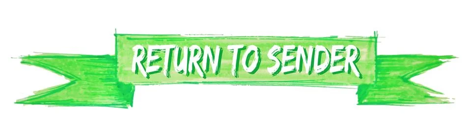 Return to sender ribbon Stock Illustration