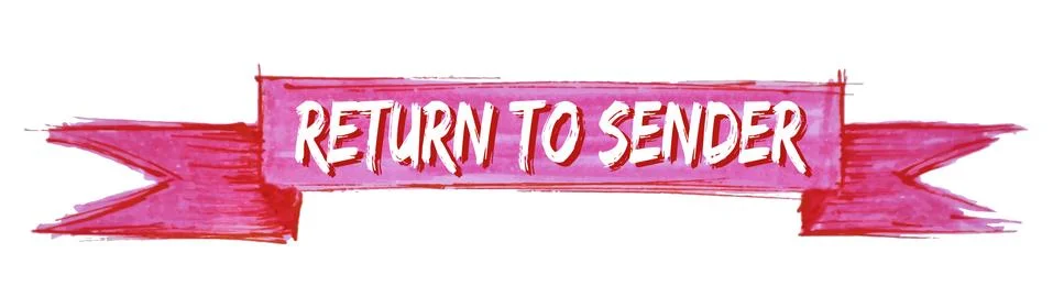 Return to sender ribbon Stock Illustration