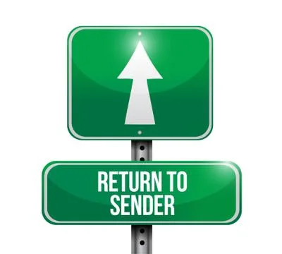 Return to sender road sign concept Stockillustratie