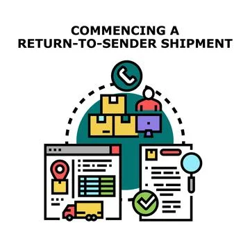Return to sender shipment processing and delivery concept 스톡 일러스트