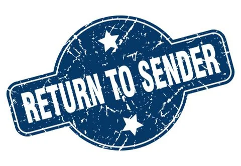 Return to sender sign Stock Illustration
