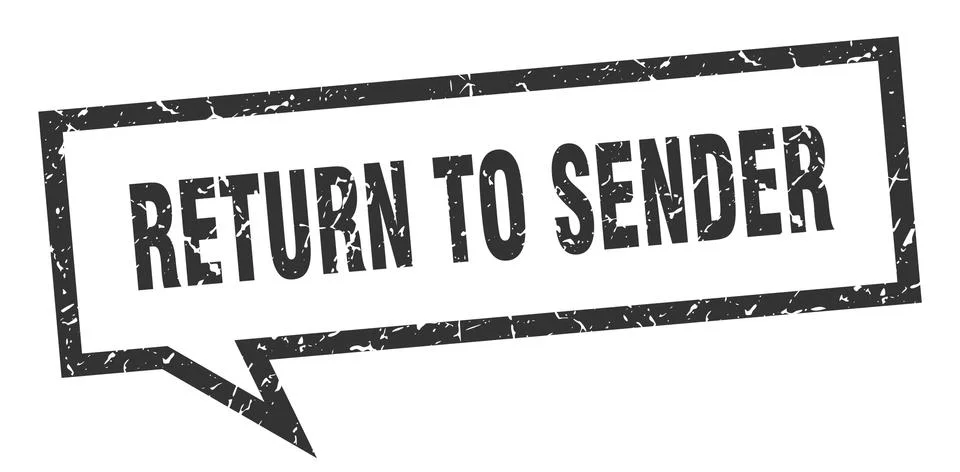 Return to sender sign. return to sender square speech bubble. return to sende Stock-Illustration