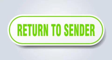 Return to sender sign. return to sender rounded green sticker. return to send Stock-Illustration