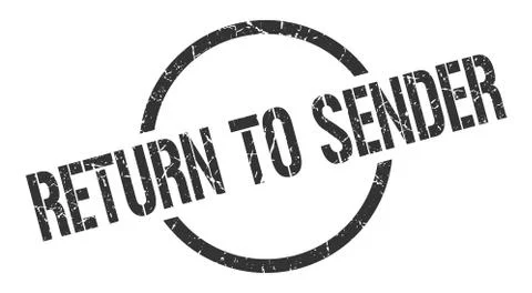 Return to sender stamp Illustrazione stock