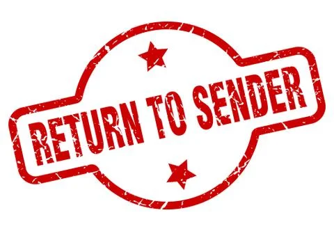 Return to sender stamp Stock Illustration