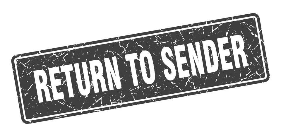 Return to sender stamp. return to sender vintage gray label. Sign Stock Illustration