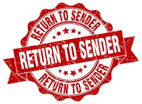 Return to sender stamp. sign. seal Stock Illustration