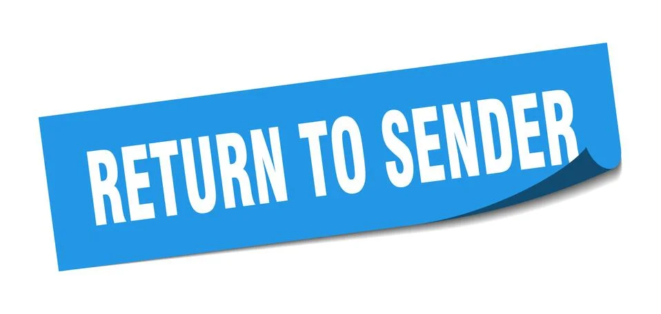 Return to sender sticker. return to sender square isolated sign. return to se Stock Illustration