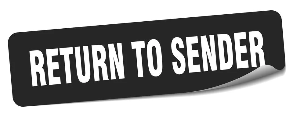 Return to sender sticker. return to sender label Stock Illustration