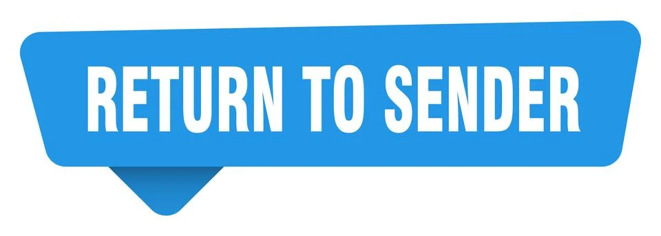 Return to sender sticker. return to sender blue sign isolated on transpaten.. Stock Illustration