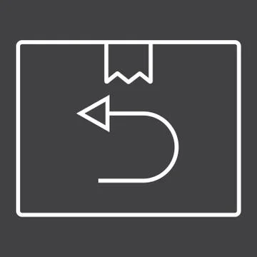 Return shipping line icon, logistic and delivery Stock Illustration