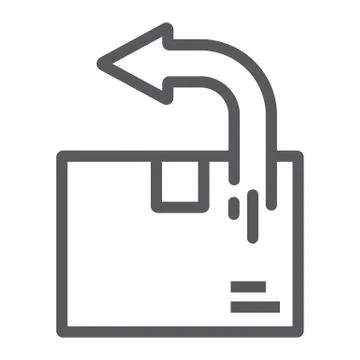 Return shipping line icon, logistic and delivery, package box return sign vector Illustrazione stock