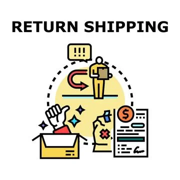 Return shipping process with refund and product exchange Stock Illustration