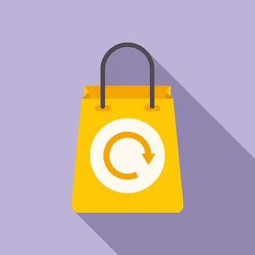 Return shop bag icon flat vector. Box product Illustrazione stock
