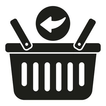 Return shop basket icon simple vector. Parcel product Stock Illustration