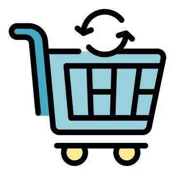 Return shop cart icon vector flat Illustrazione stock