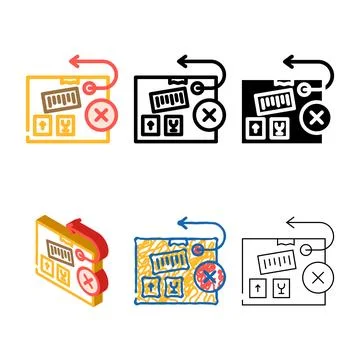 Return of simplified cargo color icon vector Stock Illustration