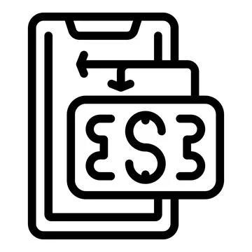 Return smartphone icon outline vector. Product service Stock Illustration