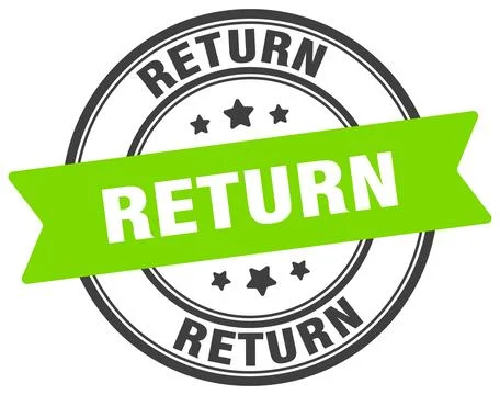 Return stamp. return label on transparent background. round sign Stock Illustration