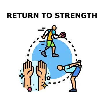 Return to strength concept regaining health and fitness Ilustración de archivo