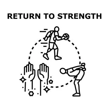 Return to strength concept regaining health and fitness Stock Illustration