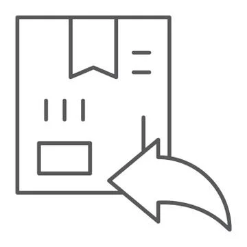 Return thin line icon, delivery and shipping, box sign, vector graphics, a Stock Illustration