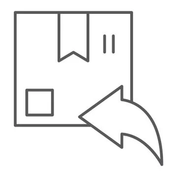 Return thin line icon, parcel and delivery, package sign, vector graphics, a Stock Illustration
