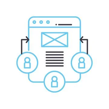 Return visitors line icon, outline symbol, vector illustration, concept sign Stock Illustration