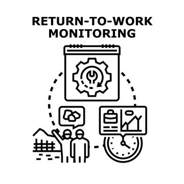 Return to work monitoring process flat illustration イラスト素材