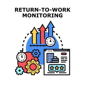 Return to work monitoring tracking process concept Stock Illustration