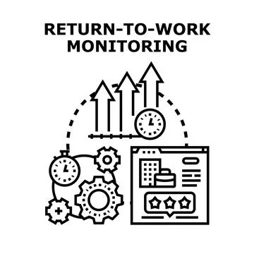 Return to work monitoring tracking process concept Stock Illustration