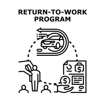 Return to work program as business concept vector illustration Stock Illustration