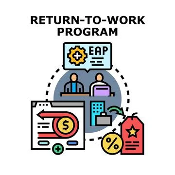 Return to work program concept for employee assistance Stock Illustration