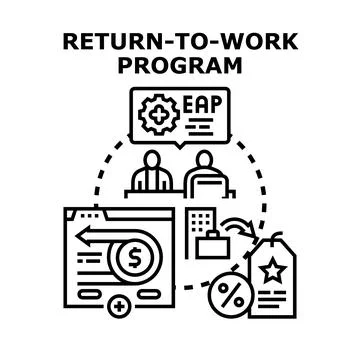 Return to work program concept for employee assistance Stock Illustration