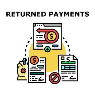Returned payments processing a refund transaction Stock Illustration