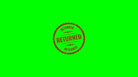 Returned Rubber Stamp Green Screen Stock Footage 320276399