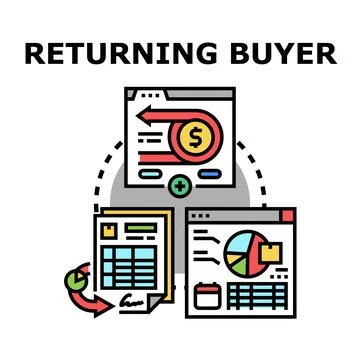 Returning buyer customer relationship management concept Ilustración de archivo