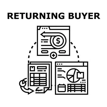 Returning buyer customer relationship management concept Ilustración de archivo