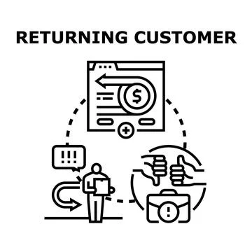 Returning customer loyalty program and satisfaction concept Stock Illustration