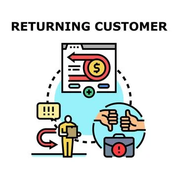 Returning customer loyalty program and satisfaction concept Stock Illustration