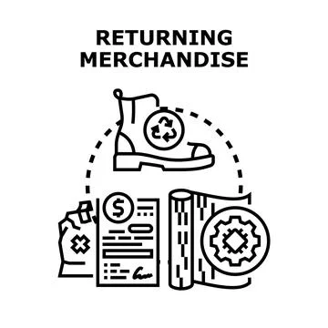 Returning merchandise concept evaluating product quality for refund Stock Illustration