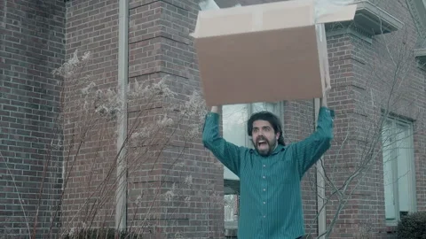 Returning package funny concept Stock Footage 147431610