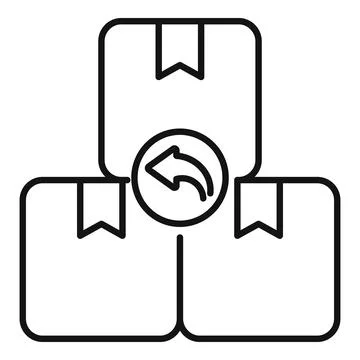 Returning parcel icon, three parcels with return arrow icon イラスト素材