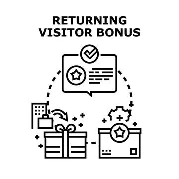 Returning visitor bonus program offering customer loyalty rewards Stock Illustration